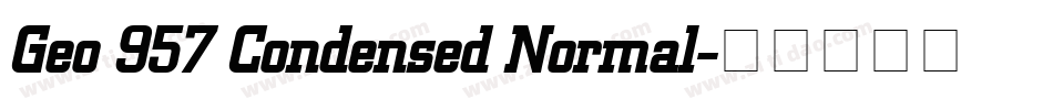 Geo 957 Condensed Normal字体转换